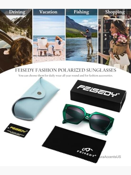 Oversized Square Polarized Sunglasses TR90 Frame UV400